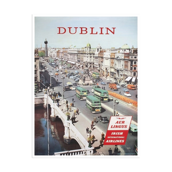 Dublin Retro Art Ireland Travel Decor Poster Wall Art Print (H622)