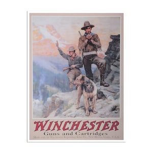 Vintage Hunting Poster Western Sports Art Print Retro Wall Decor (H1352)