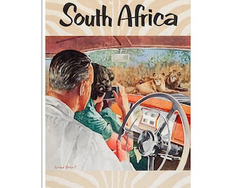 Póster de Sudáfrica, arte de safari, impresión africana (H1574)