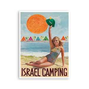 Israel Travel Poster Retro Camping Poster Vintage Print (H892)a