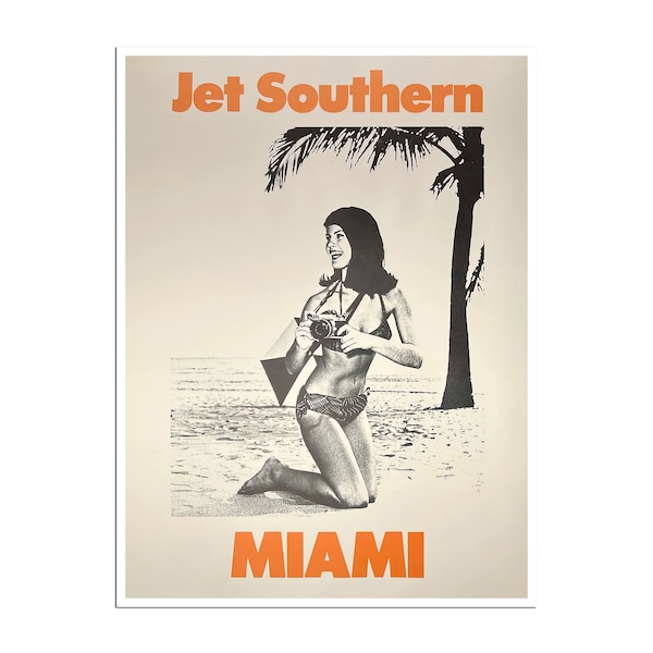 Vintage Miami Art Florida Travel Poster Retro Beach Print (H1643)