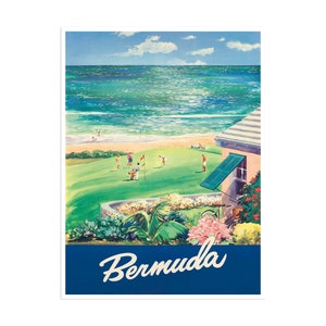 Bermuda Travel Poster Golf Art Vintage Print (H736)