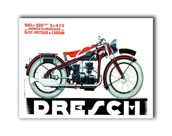 Vintage Motorcycle Poster Decor Sports Wall Art Print (H245)