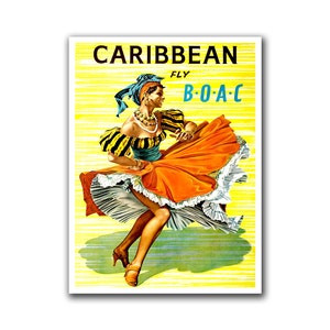 Caribbean Travel Poster Home Decor Dancing Wall Art Print (H155)