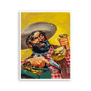 Western Pulp Art Cowboy Poster Outlaw Print (H1369)a