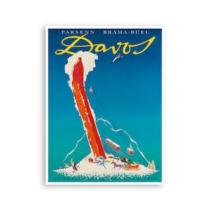 Davos Art Switzerland Travel Poster Sports Print (H1035)