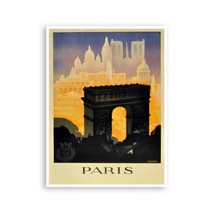 Vintage Paris Print Francia Travel Poster Retro French Print (H947)