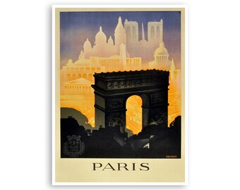Paris Print France Travel Poster Retro French Print (H947)