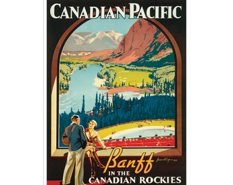 Banff Travel Poster Alberta Canada Art Canadian Print (H719)a