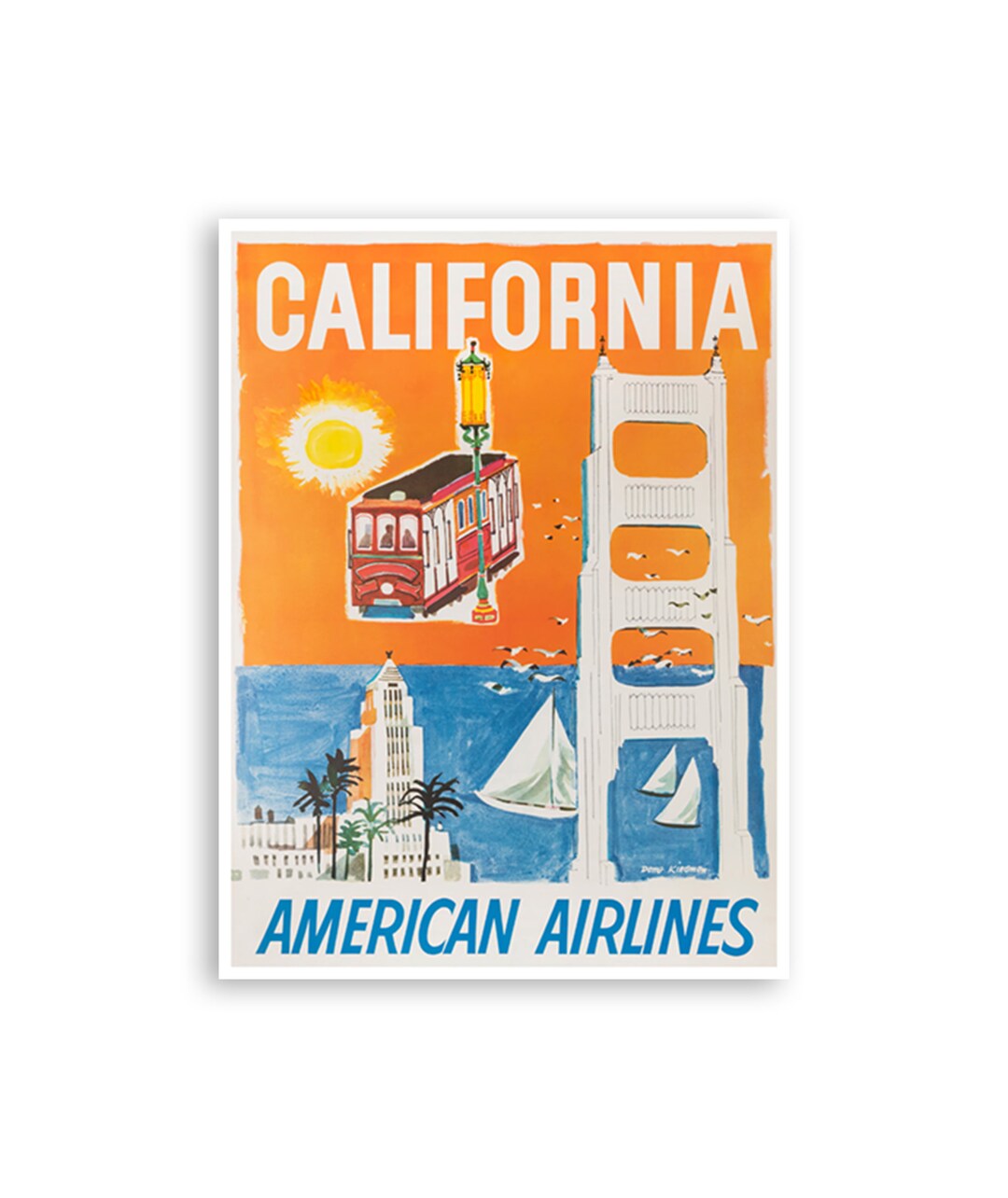 カリフォルニアプリント アメリカン航空旅行ポスター カリフォルニア