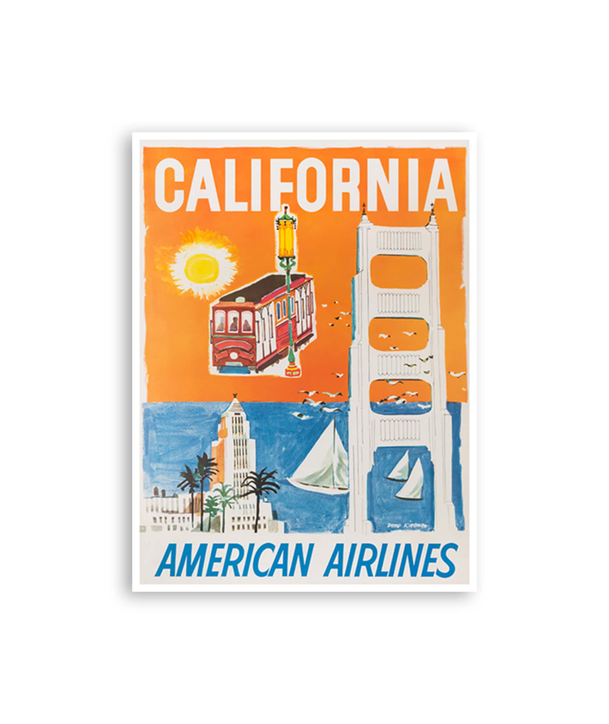 ロサンゼルス アメリカン航空 カリフォルニア ポスター カリフォルニアプリント アメリカン航空旅行ポスター カリフォルニア