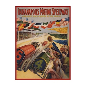 Indianapolis Print Indy 500 Poster Racecar Art (H76)a