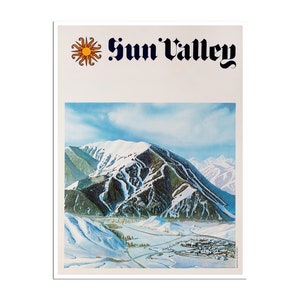 Sun Valley Ski Poster Mountain Art Vintage Idaho Travel Print (H1578)
