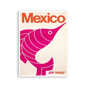 Mexico Fishing Art Travel Poster Retro Print (H1193)
