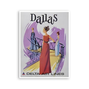 Dallas Texas Art Western Decor Vintage Travel Poster Texan Print (H1432)