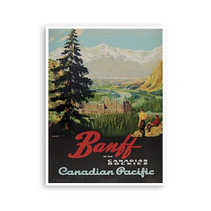 Vintage Banff Art Canada Travel Poster Canadian Decor Print (H1289)