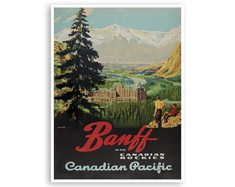 Vintage Banff Art Canada Travel Poster Canadian Decor Print (H1289)