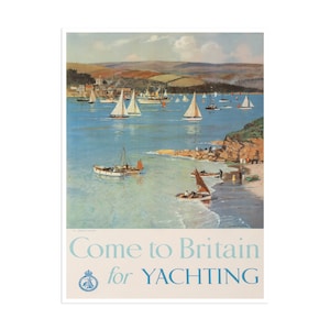 Póster de viaje de Gran Bretaña Impresión de yates Arte británico (H594)a