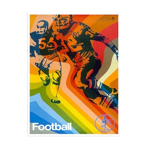 Football Art Sports Poster Retro Print  (H311)a