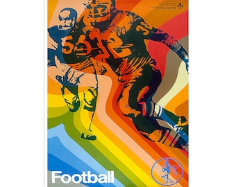 Football Art Sports Poster Retro Print  (H311)a