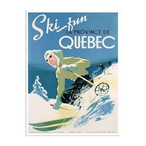 Retro Travel Art Quebec Canada Sports Poster Home Decor Vintage Print (H223)
