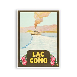 Lake Como Poster Travel Art Italy Home Decor Vintage Print (H896)