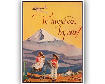 Mexico Travel Poster Wall Art Print Mexican Decor (H465)