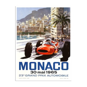 Monaco Poster Racecar Art Grand Prix 1965 Print (H421)a