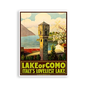 Lake Como Travel Art Italy Poster Home Decor Vintage Print (H880)