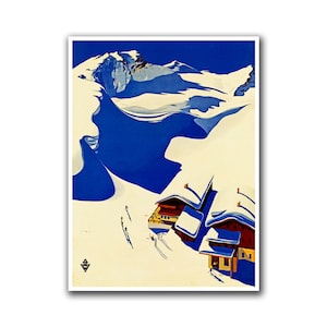 Ski Poster Austria Sports Art Retro Decor Vintage Print (H180)