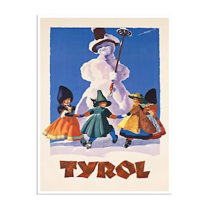 Tyrol Print Austria Ski Poster Austrian Art (H1748)