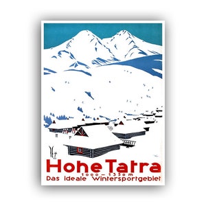 High Tatra Mountains Vintage Ski Poster Slovakia Travel Art Print (H464)