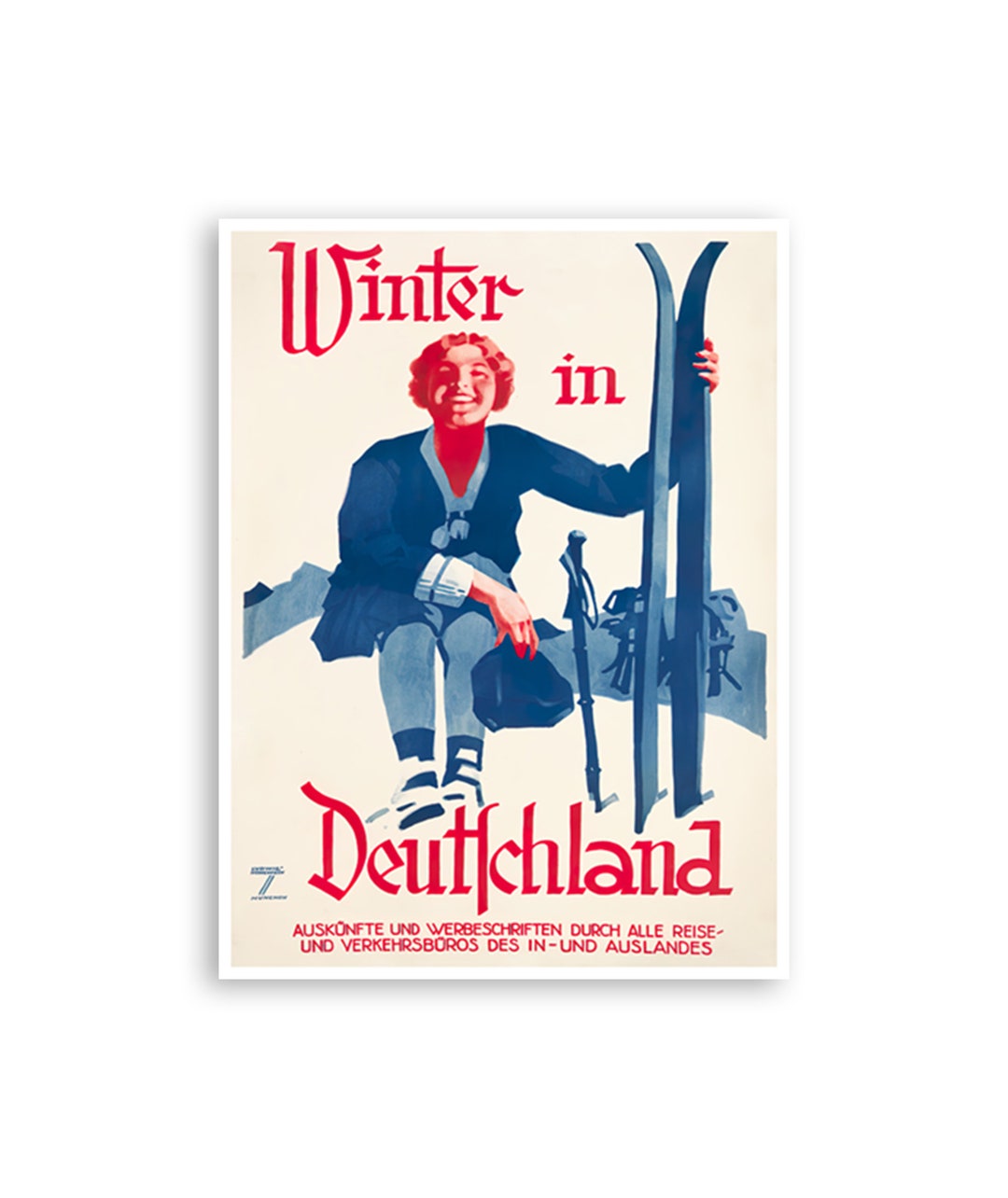 German Fun Poster Germany Ski Poster German Travel Art Deutschland Print (h1233)a - Etsy