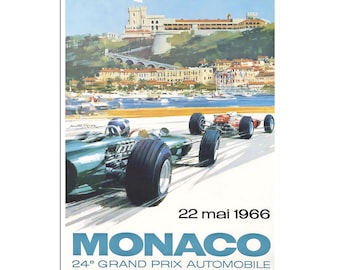 Vintage Car Print Auto Racing Race Car Art Motor Sports Poster (H379)