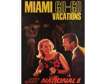 Miami Reise Poster Retro Florida Wand Kunst Druck (H630)
