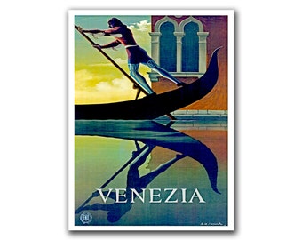 Italy Travel Decor Venice Italian Poster Wall Art Print (H202)