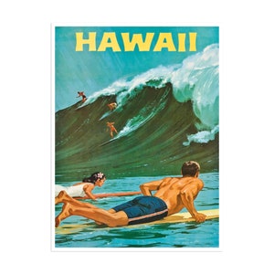 Vintage Hawaii-reisposter decor surfkunst retro decor print (H536)