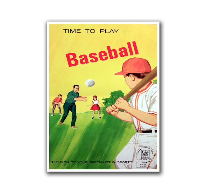Retro Sports Decor Baseball Room Art Man Cave Decor Print Etsy