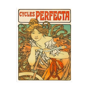 Biking Poster Cycling Print Bicycle Art Cycles Perfecta (H524)a