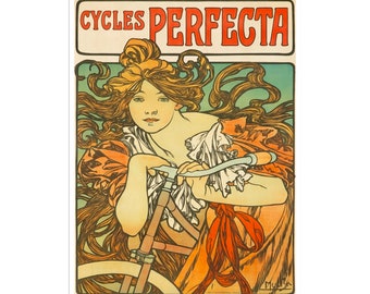 Biking Poster Cycling Print Bicycle Art Cycles Perfecta (H524)a