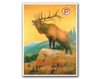 Mancave Decor Hunting Art Fishing Poster Vintage Print (H3)
