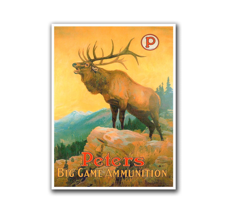 Mancave Decor Hunting Art Fishing Poster Vintage Print (H3) image 1