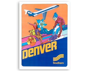 Denver Colorado Poster Travel Art Sports Retro Vintage Print (H1048)