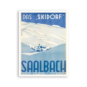 Austria Ski Poster Saalbach Art Print (H1056)