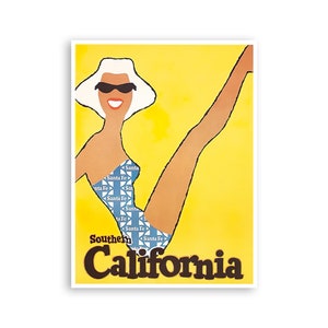 California Poster Southern California Travel Art Beach Print (H1287)a