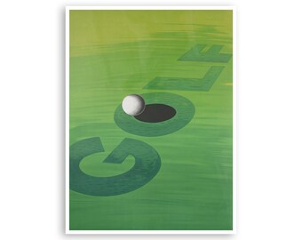 Golf Art Sports Poster Golfer Print Office Decor (H1338)a