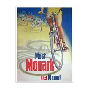 Monark Radsport-Poster Fahrrad-Kunst Fahrrad Radsport Zeichen (H370)a