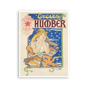 Cycling Poster Bike Art Humber Cycles Print (H898)a
