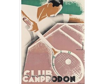 Tennis Wall Art Retro Sports Poster Print Home Decor (H755)