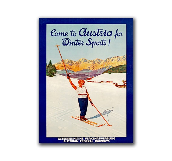 224743 Ski WINTER SPORTS IN AUSTRIA 1950/'s GLOSSY POSTER FR